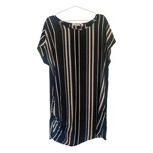 Patrizia Luca Black and White Patterned Mini Dress